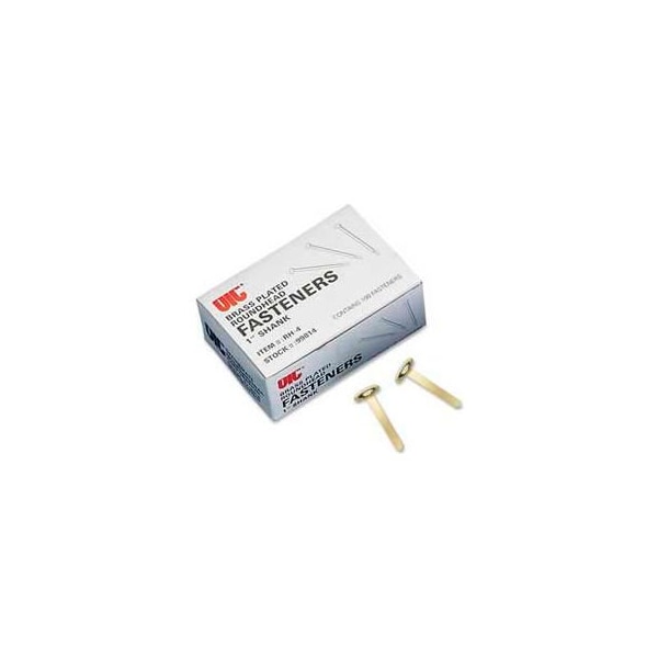 Officemate International Officemate Round Head Fastener, 1" Length Shank, 3/8" Head, Brass Plated, 100/Box 99814 - main